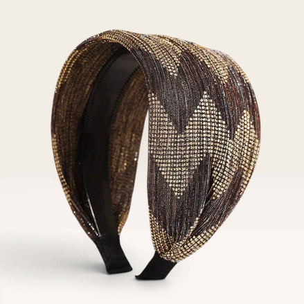 Haarband Bruin-Goud – Glitter