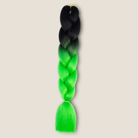 Ombre Invlechthaar – Zwart naar Neon Groen – vlechthaar voor braids