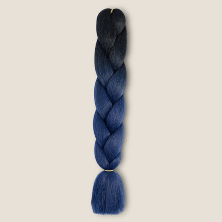 Ombre Invlechthaar – Zwart naar Donkerblauw – ombre vlechthaar voor braids