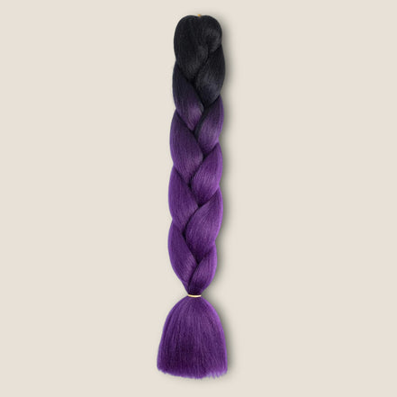 Ombre Invlechthaar – Zwart naar Paars – vlechthaar voor braids