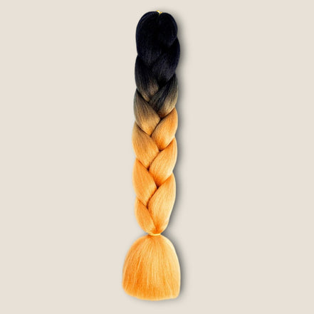 Ombre Invlechthaar – Zwart naar Oranje – ombre vlechthaar voor braids