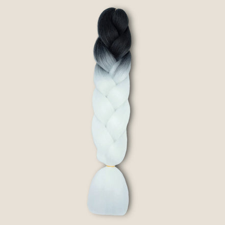 Ombre Invlechthaar – Zwart naar Wit – ombre vlechthaar voor braids