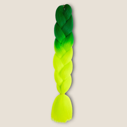 Ombre Invlechthaar – Groen naar Neon Geel – ombre vlechthaar voor braids