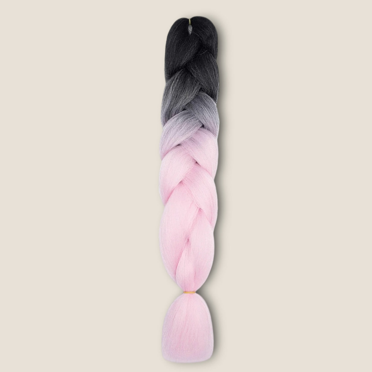 Ombre Invlechthaar – Zwart Grijs naar Lichtroze – synthetisch vlechthaar voor braids