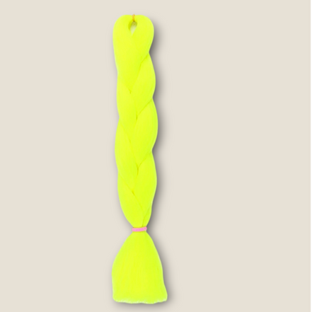 Glow in the Dark Invlechthaar 60 cm – Neon Geel – synthetisch vlechthaar voor braids