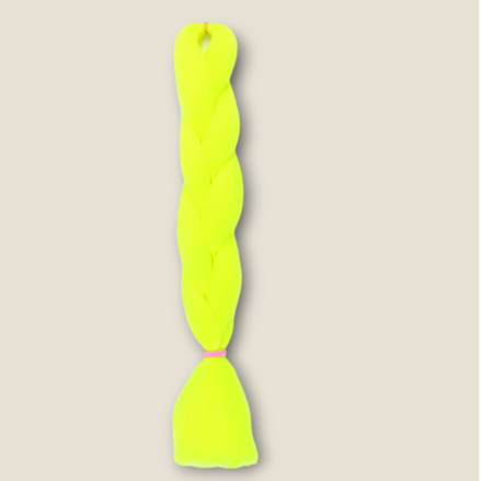 Glow in the Dark Invlechthaar 60 cm – Neon Geel – synthetisch vlechthaar voor braids