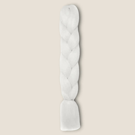 Glow in the Dark Invlechthaar 60 cm – Wit – synthetisch vlechthaar voor braids