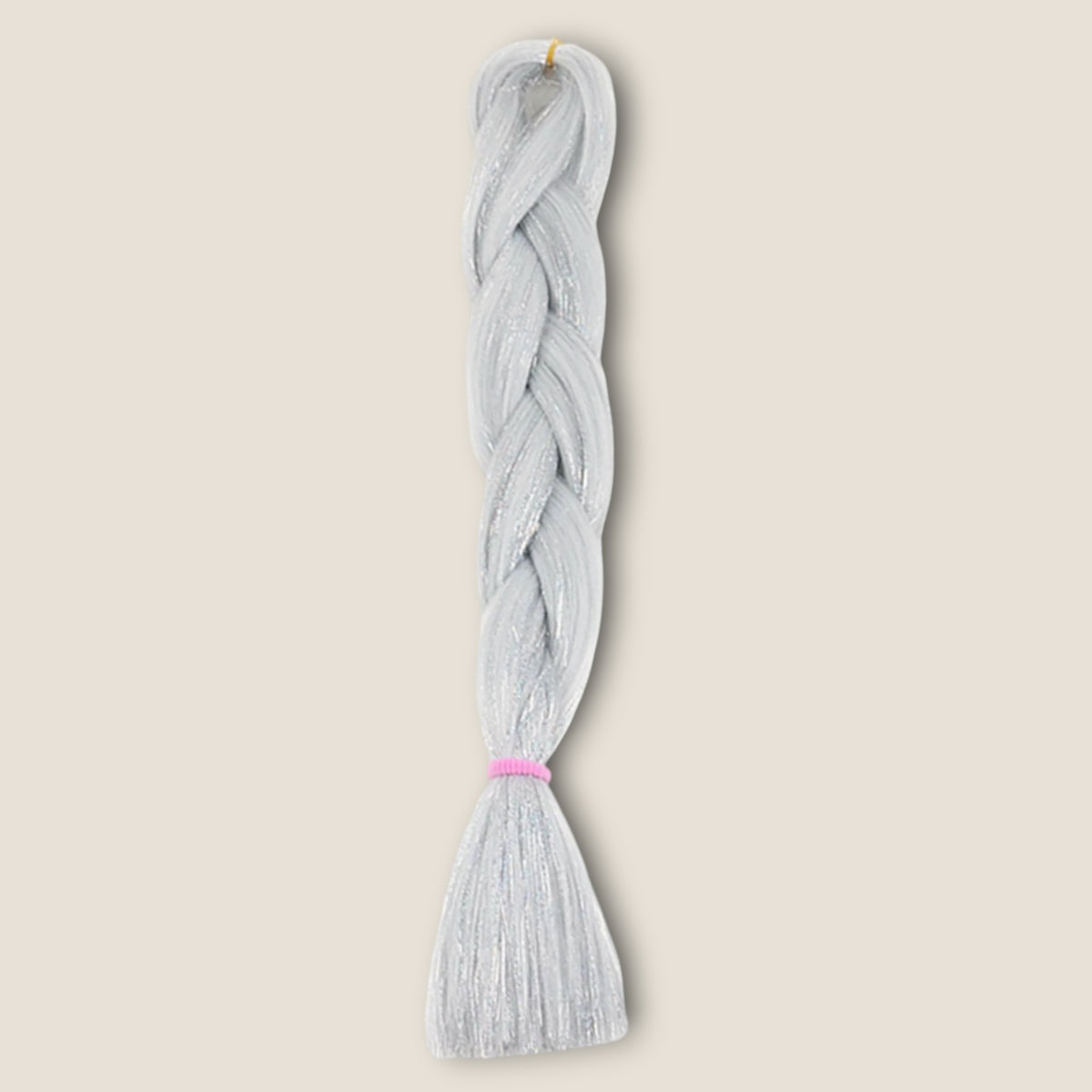 Glitter invlechthaar – Wit/Zilver – synthetisch vlechthaar met glitter voor braids