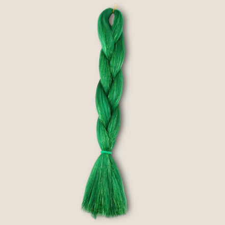Glitter invlechthaar – Groen – synthetisch vlechthaar met glitter voor braids