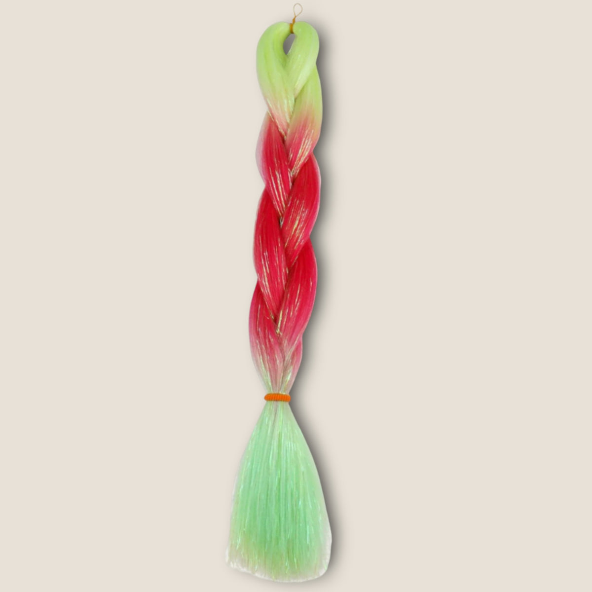 Glitter invlechthaar – Neon Groen/Roze – synthetisch vlechthaar met glitter voor braids