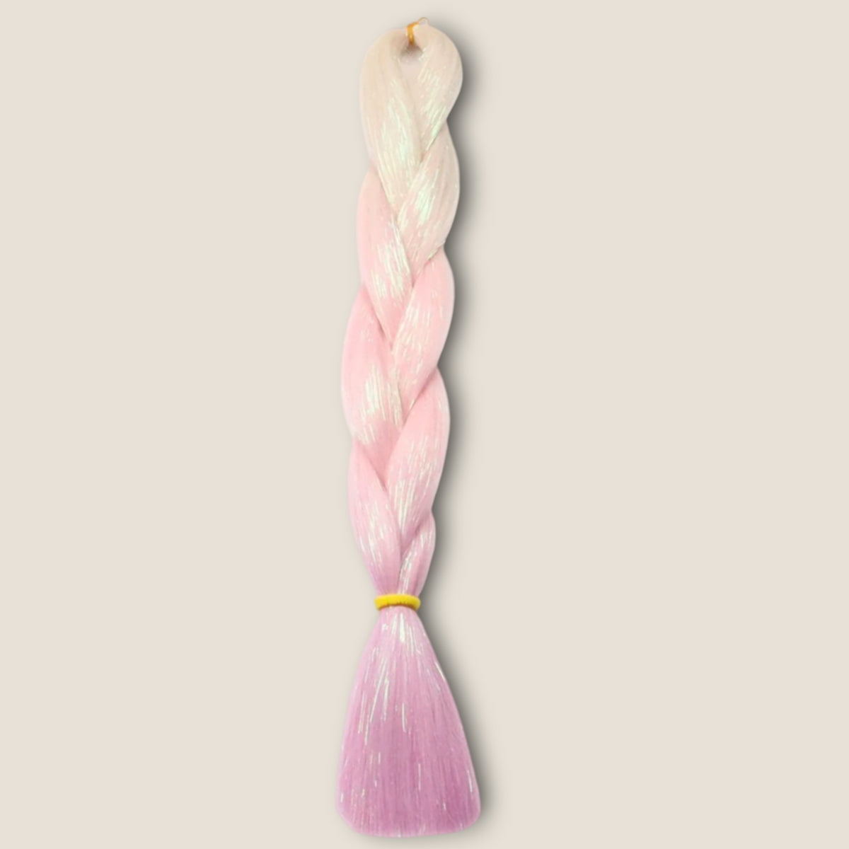 Glitter invlechthaar – Wit/Roze Ombre – synthetisch vlechthaar met glitter voor braids