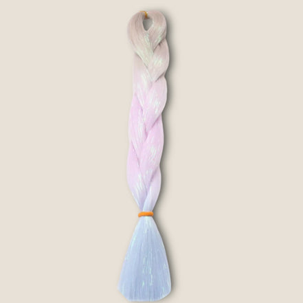 Glitter invlechthaar – Pastel Wit/Lila – synthetisch vlechthaar met glitter voor braids