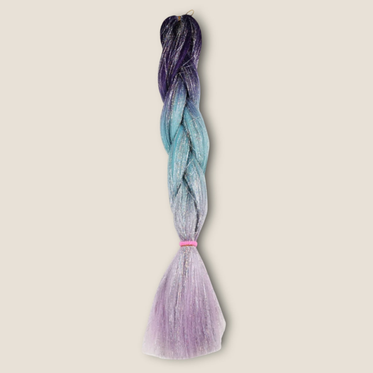 Glitter invlechthaar – Paars/Blauw/Lila – synthetisch vlechthaar met glitter voor braids