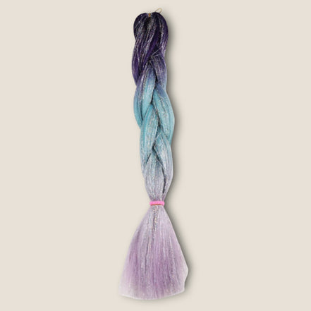 Glitter invlechthaar – Paars/Blauw/Lila – synthetisch vlechthaar met glitter voor braids