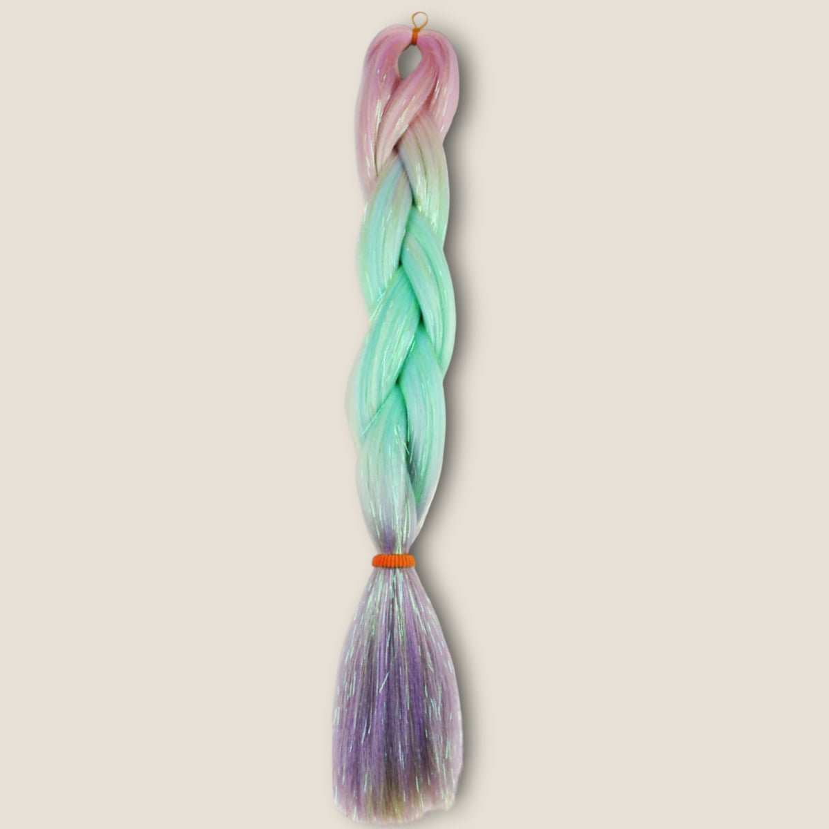 Glitter invlechthaar – Pastel Roze/Mint/Lila – synthetisch vlechthaar met glitter voor braids