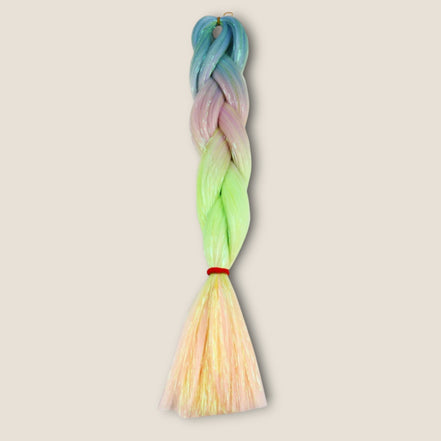 Glitter invlechthaar – Pastel Blauw/Roze/Geel – synthetisch vlechthaar met glitter voor braids