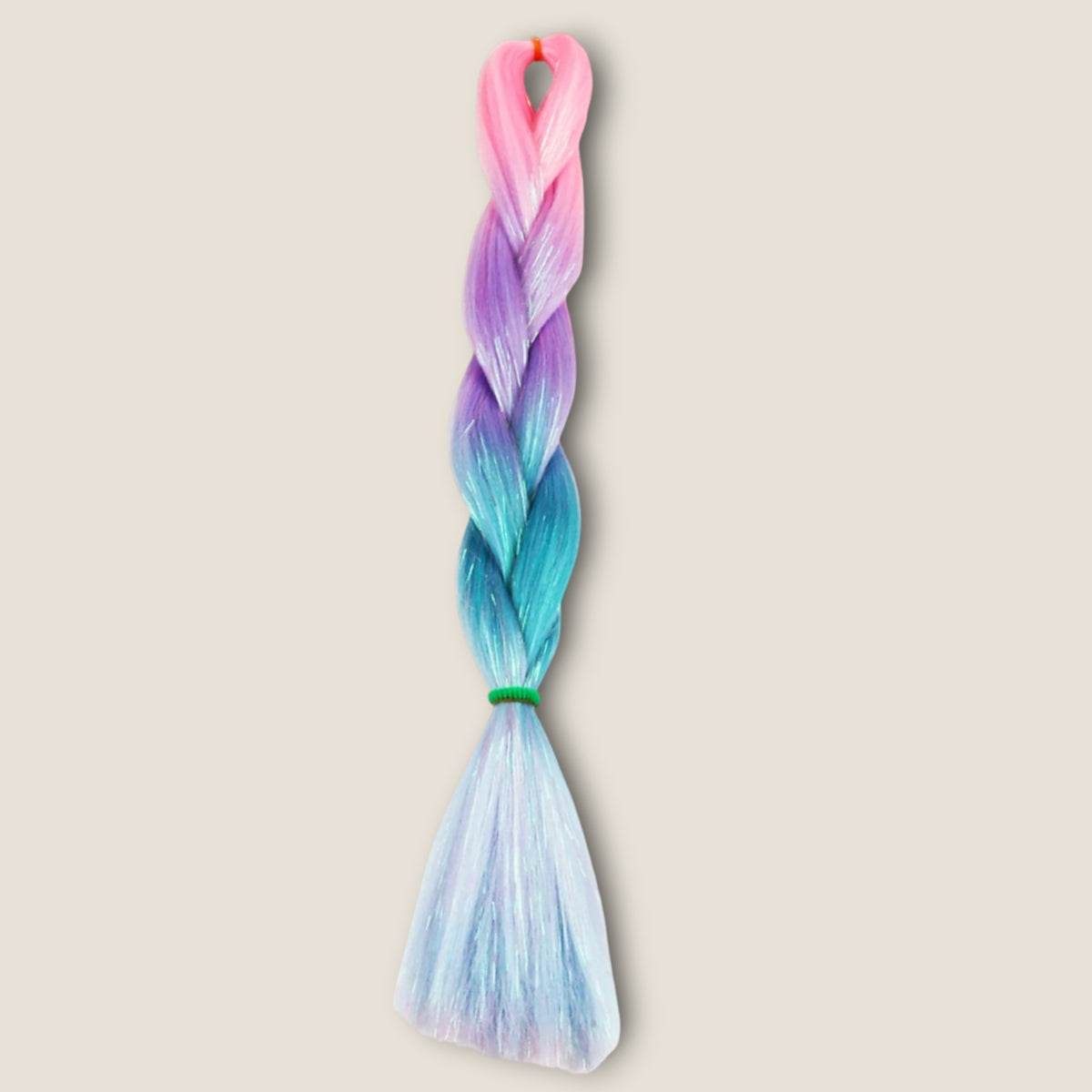 Glitter invlechthaar – Roze/Paars/Blauw – synthetisch vlechthaar met glitter voor braids