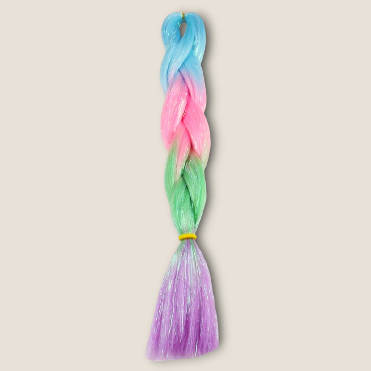 Glitter invlechthaar – Blauw/Roze/Groen/Lila – synthetisch vlechthaar met glitter voor braids