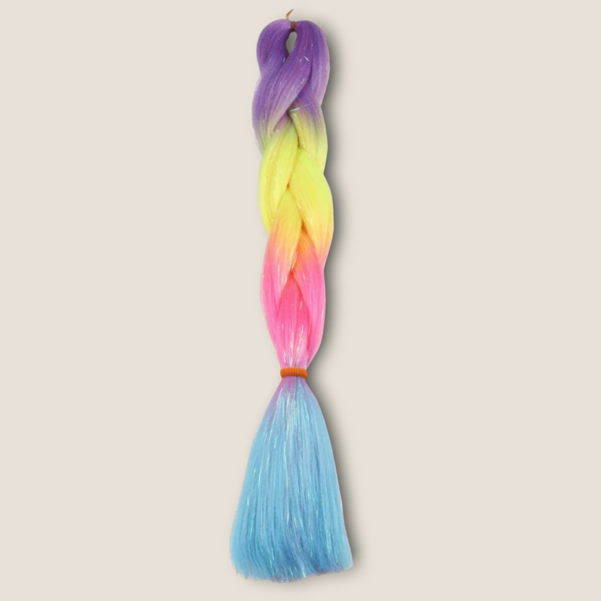 Glitter invlechthaar – Paars/Geel/Roze/Blauw – synthetisch vlechthaar met glitter voor braids