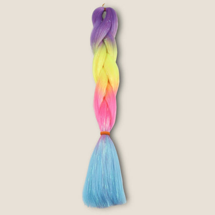 Glitter invlechthaar – Paars/Geel/Roze/Blauw – synthetisch vlechthaar met glitter voor braids