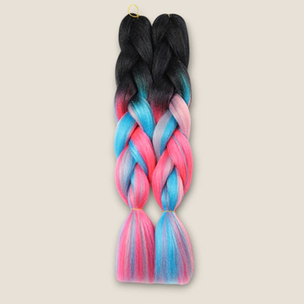 Invlechthaar Set – Zwart Roze Blauw Multicolor – synthetisch vlechthaar voor braids