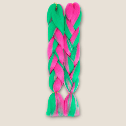 Invlechthaar Set – Groen Roze – synthetisch vlechthaar voor braids