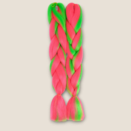 Invlechthaar Set – Neon Roze Groen – synthetisch vlechthaar voor braids