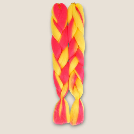 Invlechthaar Set – Roze Geel – synthetisch vlechthaar voor braids