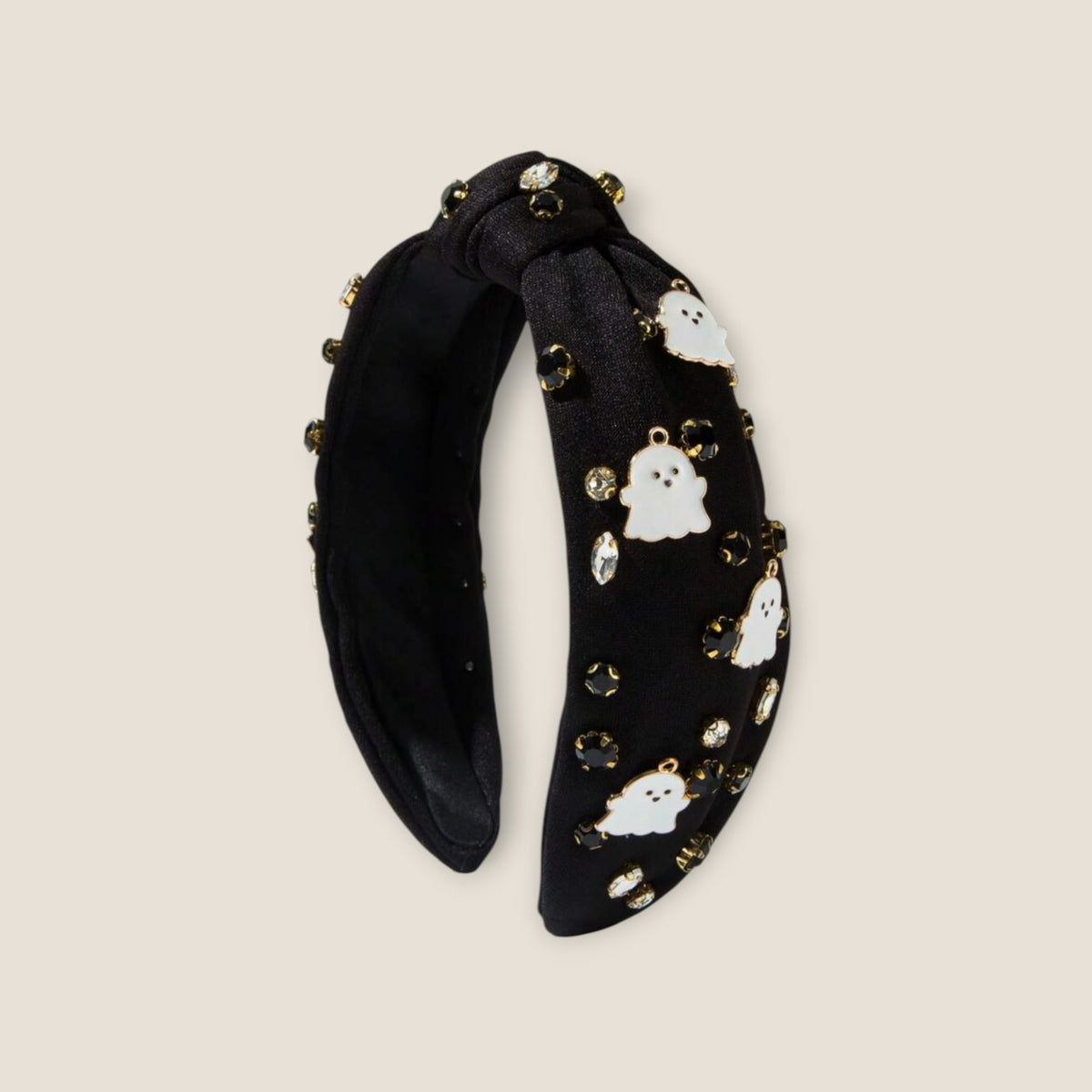zwarte haarband met spookjes en strass – dames haaraccessoire
