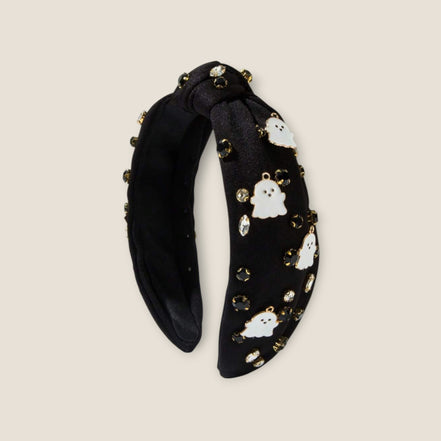zwarte haarband met spookjes en strass – dames haaraccessoire
