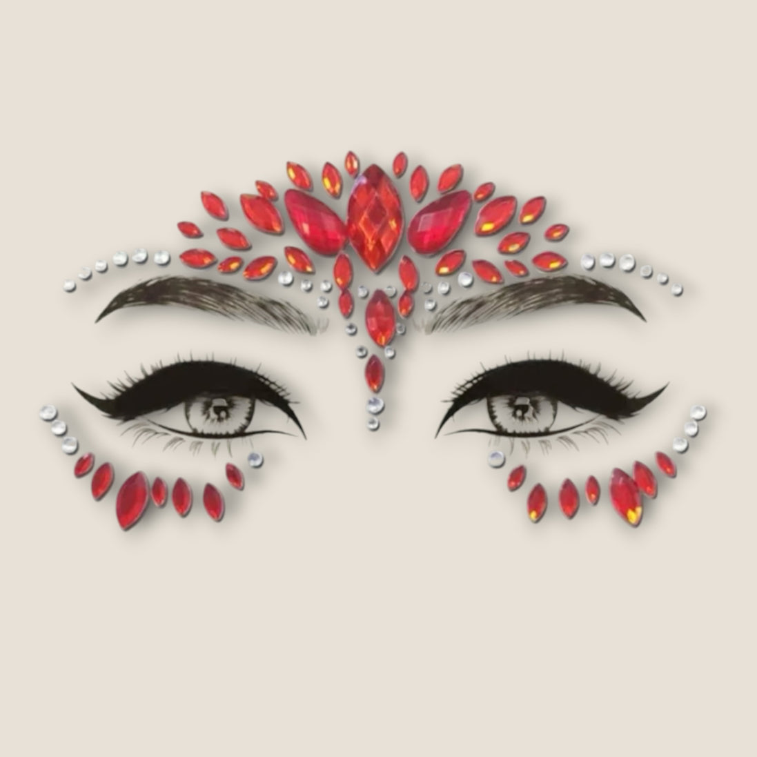 Face Jewels Rood – Festival Gezichtssteentjes – De HaarBoetiek