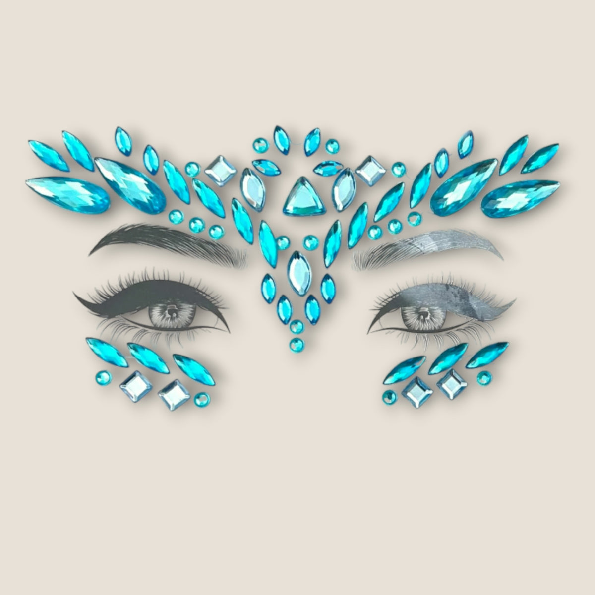 Face Jewels Turquoise Kristal – Festival Gezichtssteentjes – De HaarBoetiek
