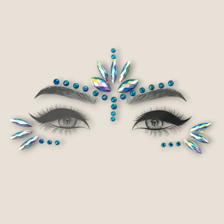 Face Jewels Turquoise Iriserend – Festival Gezichtssteentjes – De HaarBoetiek