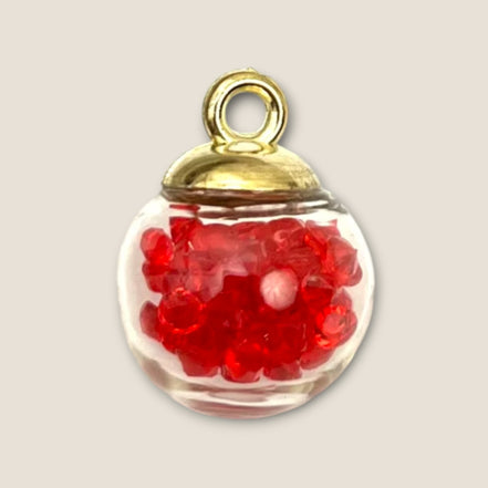 Haarbedel Glazen Bol Rood – De HaarBoetiek