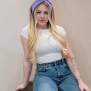 Zachte katoenen bandeau haarband lila