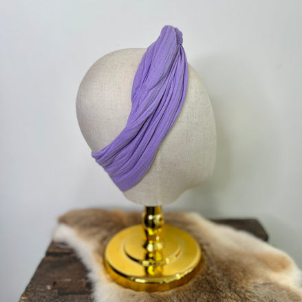 Zachte katoenen bandeau haarband lila