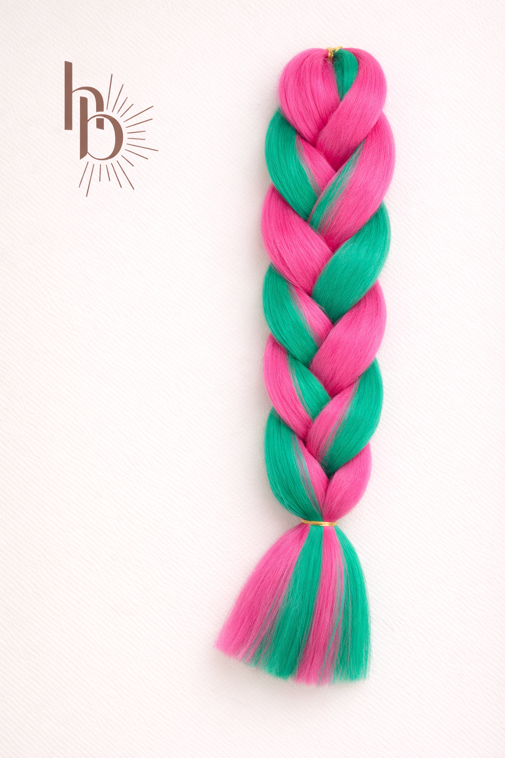 Premium invlecht haar roze - groen | De haarboetiek
