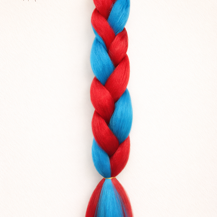 Premium invlecht haar blauw-rood - De HaarBoetiek