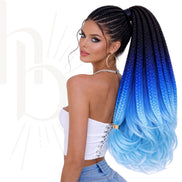 Invlecht haar ombre zwart-blauw bundel deal - De HaarBoetiek