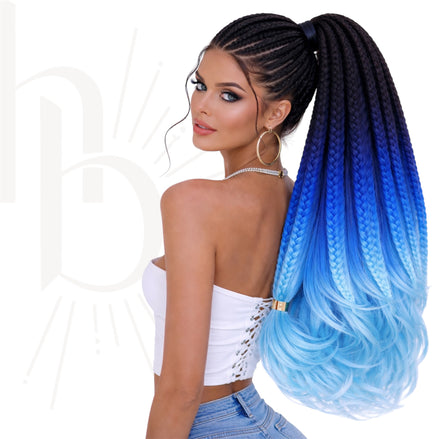 Invlecht haar ombre zwart-blauw bundel deal - De HaarBoetiek