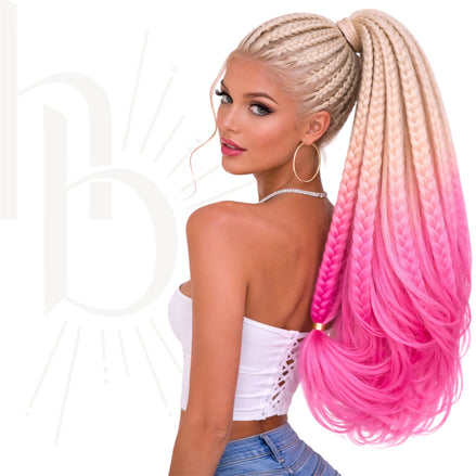 Invlecht haar ombre blond-roze - De HaarBoetiek