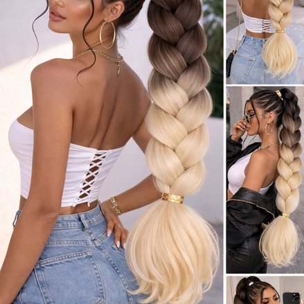 Invlecht haar ombre bruin-blond bundel deal - De HaarBoetiek