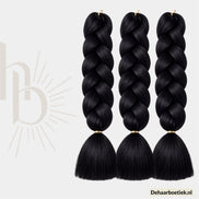 Braid zwart invlecht haar bundel