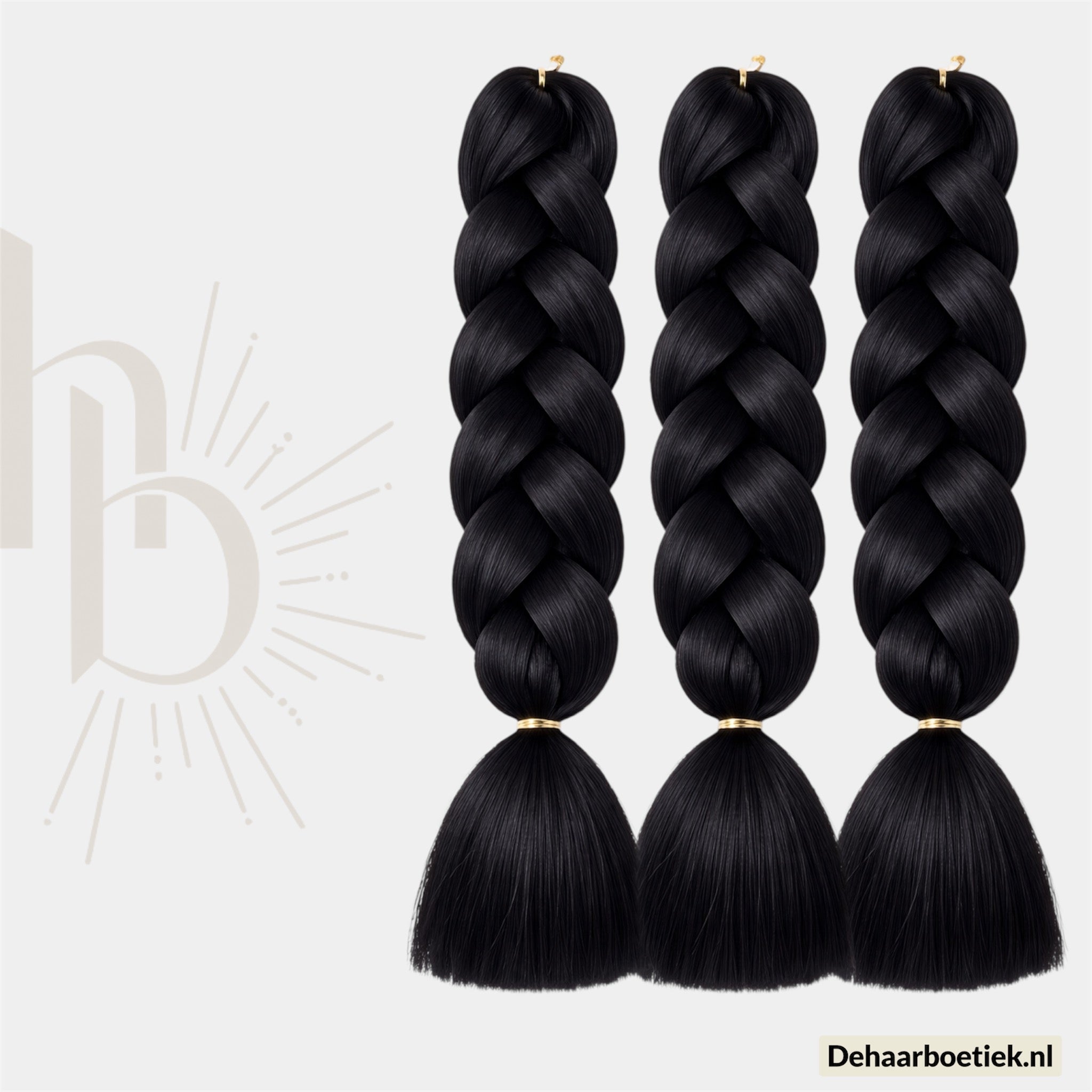 Braid zwart invlecht haar bundel