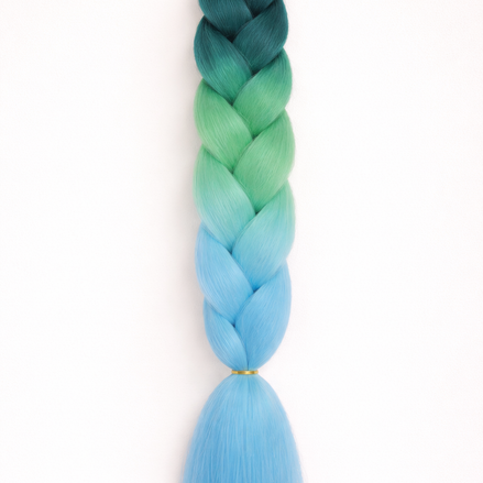 Premium invlecht haar blauw-groen-licht blauw - De HaarBoetiek