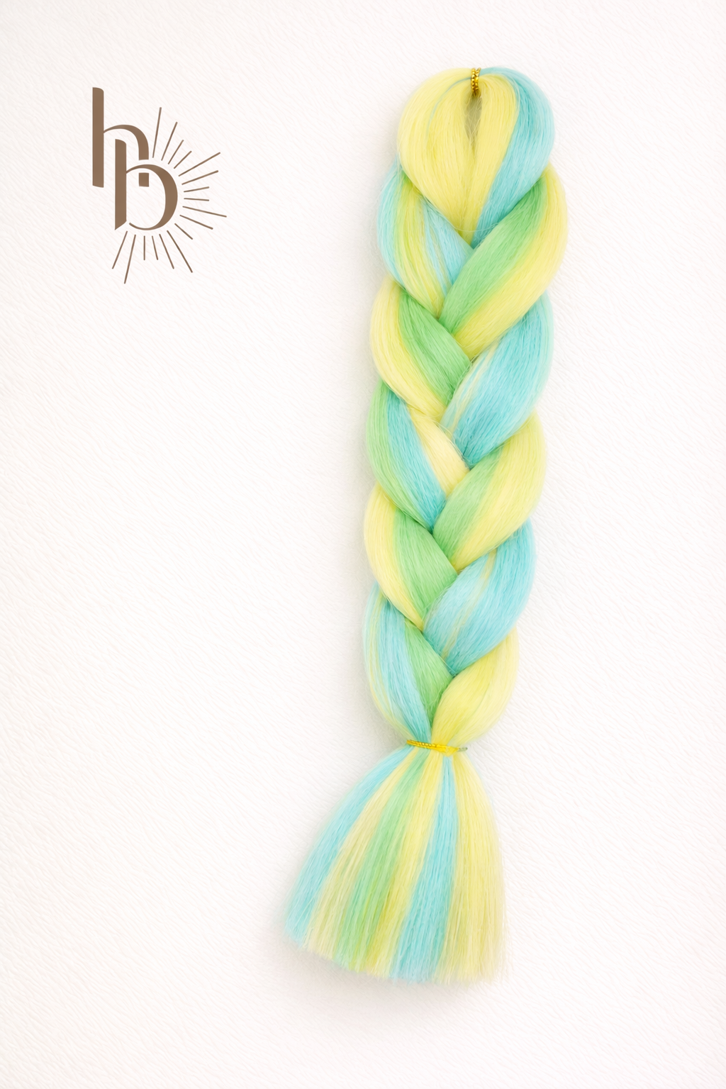 Premium invlecht haar pastel geel - blauw | DE haarboetiek