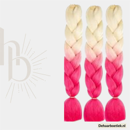 Braid invlecht haar - de haarboetiek blond roze 
