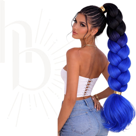Invlecht haar ombre zwart-blauw bundel deal - De HaarBoetiek
