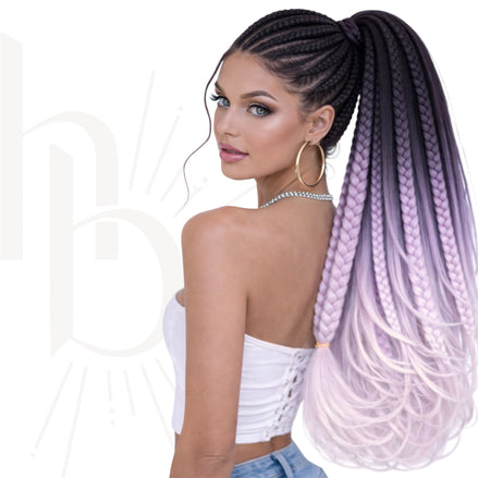 Invlecht haar ombre zwart-lila bundel deal - De HaarBoetiek
