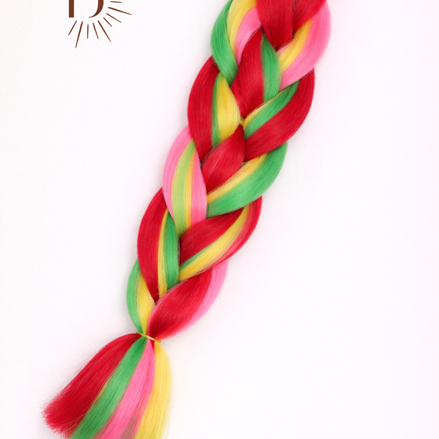 Premium invlecht haar rood-geel mix - De HaarBoetiek